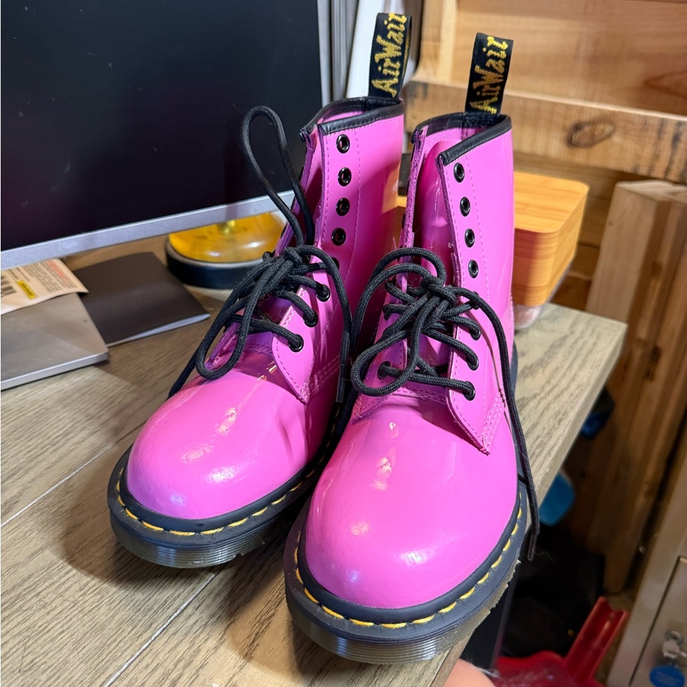 Dr. Martens Pink Lace-Up Boots